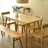 Conjunto de mesa de comedor y sillas nan bambú moderno y sencillo, mesa de comedor rectangular para casas pequeñas, una mesa y cuatro sillas