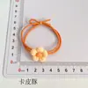 Gomas para el pelo florales estilo coreano transfronterizas, lindos accesorios para el pelo de florecitas para niñas, diademas infantiles coloridas de alta elasticidad al por mayor