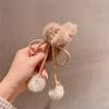 Celebridad de Internet 2021 Nuevo Otoño e Invierno Pinza para el Cabello Adorno de Cabeza Lazo de Felpa Borla Horquilla Pinza para la Parte Trasera de la Cabeza Horquilla para Mujer