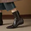 Simples Cor Sólida Versátil Temperamento Emagrecimento Sexy Commute OL Trabalho Skinny Botas Salto Baixo Botas de Cano Curto Mulheres
