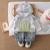 Traje para bebé y niño pequeño con capucha y pantalones de manga larga estampados, para niño, comercio exterior transfronterizo, estilo de primavera y otoño, suministro directo de fábrica