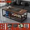 Mesa de Centro para Sala de Estar, Mesa de Té Simple Moderna para Oficina, Juego de Té Simple para Apartamento Pequeño, Mesa de Té Kung Fu Integrada