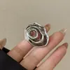 Anel de Flor Espiral com Design Único Anel Aberto Vazado de Moda Versátil Anel de Metal Francês de Alta Qualidade para Mulheres