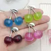 Pendientes Colgantes de Aleación Acrílica de Cereza de Cristal 3D para Hacer Manualidades Transfronterizos, Collares, Llaveros, Accesorios de Joyería