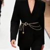 Accesorios de Moda Europeos y Americanos Luna Cadena Metálica Multicapa Versátil Cadena de Cintura Cinturón de Moda Hip-Hop Punk Diseño de Sol y Luna