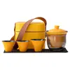 Juego de té de viaje para regalo de empresa, taza exprés, una tetera, tres tazas, tazón portátil con tapa, juego pequeño para exteriores, traje de Kung Fu de alta gama