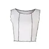 Regata Feminina Amazon Color Block 70g, Estilo Europeu e Americano, Gola Redonda, Cropped, Body Justo, Regata Curta Feminina com Costas Nadador