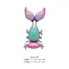 Novo Balão Animal de Desenho Animado Estéreo Cauda de Sereia 4D Balão de Filme de Alumínio Decoração de Festa com Balão de Sereia