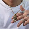 Pingente de lobisomem de aço titânio estilo punk retrô hip hop europeu e americano personalidade Gato feminino unissex colar atacado de fábrica