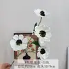 4 flores artificiales de anémona para decoración de boda, flores falsas para habitación de boda, mesita de noche, hogar, decoración de hotel, flores de seda
