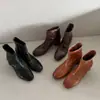 Botines Chelsea de borrego lavado, suaves y cómodos, colección invierno 2026, con tacón medio grueso, punta redonda y piel genuina, perfectos para el día a día y versátiles para varios atuendos, botines de tobillo para mujer
