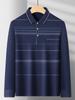 Camisa Polo de Manga Larga para Hombre Casual de Negocios Caída Sin Planchar Lujo Ligero Moderna Camiseta para Hombre Roja Otoño e Invierno 2024 Nuevo Estilo