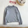 Ropa de otoño para bebé niña camiseta moderna y versátil estilo básico camisa base cuello de encaje top de otoño moderno para niñas