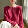 Cross 25 Outono Novo Tricô Suéter Feminino Gola Redonda Cardigan Peça Externa Solto Simples Moda Peça Única Top