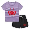 Camiseta de cuello redondo para niños, pantalones cortos, camiseta informal coreana, conjunto de camiseta interior absorbente de sudor, de caramelo, de verano 2023