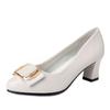 Zapatos de Madre Zapatos de una sola capa Suela cómoda y suave Zapatos para Mujer Nuevos 2020 Primavera y Otoño Zapatos para Mujer de mediana edad Zapatos para mediana edad y mayores Zapatos de tacón medio de piel