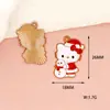 Desenho Natalino Gato KT Acessórios DIY Gatinho de Inverno Liga Metálica Gota de Óleo Bolsa Pingente Decorativo Pequeno