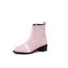 Nuevas Botas Cortas de Serpiente con Costuras Europeas y Americanas Botas Knight de Martins Botas de Tacón Medio Grueso Tallas Grandes 40-50 Botas de Comercio Exterior