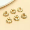 Cobre Chapado en Oro de 18 Quilates Microincrustado Zirconia Guirnalda de Cuentas Espaciadoras Retorcidas Cuentas Sueltas Pulsera DIY Accesorios de Joyería Materiales