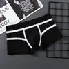 Novas Cuecas Boxer Masculinas de Algodão, Simples e Artísticas, Largas e Respiráveis, Cintura Média para Jovens Homens