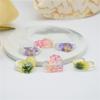 Fuguang Resina Flor Seca Natural Pendientes con Forma de Corazón Accesorios para el Cabello Parches Joyería DIY Hecha a Mano Accesorios Broche Pendientes DIY
