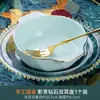 Jingdezhen Vajilla de Cerámica Juego de Tazón y Plato con Borde Dorado, Tazón Simple al por Mayor Tazones y Platos de Cerámica, Regalo y Presente Porcelana Ósea