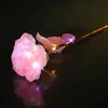 Caixa Plástica Transparente de PVC com Rosa em Folha de Ouro Caixa Triangular para Tocha Caixa para Buquê Caixa de Presente Fabricante de Presente para o Dia dos Namorados