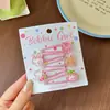 Pinzas para el pelo de niños de colores dulces, estilo japonés y coreano, con flores de dibujos animados de colores, pinzas para flequillo lateral para niñas y pasadores para bebés, accesorios para el pelo