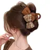 Pinza para el Cabello de Borla de Tamaño Mediano con Acabado de Alta Gama, Pinza de Tiburón con Lazo, Pasador Melard para Media Recogida, Accesorio para el Cabello para Mujer