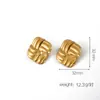 Pendientes Geométricos Europeos y Americanos de Acero Inoxidable Sentido Avanzado Pendientes Ins de Nicho Pendientes de Acero de Titanio Pendientes de Textura Versátil de Moda