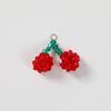 Verano lindo simulación fruta Cereza cerezas diy tejido a mano cuentas sueltas aretes dulces material femenino al por mayor