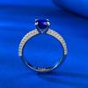 Joyería Mujing nuevo anillo europeo y americano de plata S925 1 quilate Lanbao 6.5 lujo incrustado anillo europeo y americano para mujer