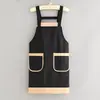 Delantal de cocina sencillo para el hogar, resistente al agua, apto para comer y trabajar, ropa de trabajo antimanchas con estampado de logotipo para adultos