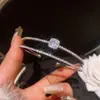 Pulsera de Doble Capa Cuadrada de Circonita Estilo Francés, Pulsera Estilo Ins Coreano, Joyería de Diseño Nicho de Lujo Ligero al por Mayor
