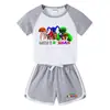 Traje de verano 2023 para niños y niñas, pantalones cortos de bebé, camiseta de manga corta, pantalones cortos, traje deportivo informal de dos piezas para niños