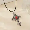 Collar Cruz de Aleación de Zinc Retro Europeo y Americano Transfronterizo Colgante de Moda Oscura Gótica Versátil de Nicho