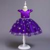 Vestido Fantasia de Bruxa para Halloween, Vestido para Meninas de Exportação, Vestido de Tule com Estrelas, Vestido para Meninas Europeias e Americanas