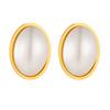 Moda europea y americana simple temperamento retro Joker perla ovalada acero inoxidable chapado en oro joyería geométrica aretes