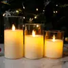 Lámpara de vela electrónica led cubierta de plástico cubierta de vidrio taza integrada buscar atmósfera romántica de boda lámpara de llama oscilante