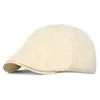 Nueva gorra de seis paneles de espiga de algodón para primavera y otoño, gorra de pico estilo artístico, gorra hacia adelante para protección solar