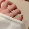 Anel Aberto com Zircônia Banhado a Ouro Real 18K, Design Simples e Estiloso, Anel para Dedo Indicador, Anel Versátil de Nicho Estilo Coreano