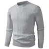 Nuevo suéter de cuello redondo para hombre transfronterizo, suéter de punto de manga larga ajustado estilo coreano para hombre, invierno 2026