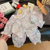 Nuevo Conjunto de Algodón Gasa para Niños para Estar en Casa, Pijama de Encaje, Algodón Puro Grado A, Niñas y Niños, Primavera y Verano, Delgado y Holgado