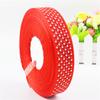 Venta al por mayor de fábrica 5 cm de ala ancha gasa de nieve transparente con punto de estampado rojo decoración de ropa cinturón de gasa europea