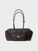 Bolso tote minimalista de piel de vaca de capa superior de nicho coreano, bolso de hombro de asa larga de alta gama, bolso de piel auténtica para el día a día para mujer