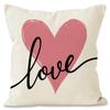Funda de almohada decorativa para sofá, diseño de pareja de San Valentín, para invitados, con estampado de lino transfronterizo.