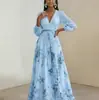 Vestido de Verano 2026 Transfronterizo Europeo y Americano para Mujer Estilo Francés Elegante Estampado Plisado Acampanado