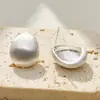 Pendientes Hechos a Mano Cepillados de Plata Mate para Mujer, Pendientes Sencillos de Lujo Ligero, Joyería de Gama Alta, Pendientes Versátiles de Moda Nueva en Stock