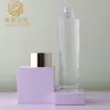 Botella de Vidrio con Dosificador para Tónico de 200 ml en Stock, Botella de Vidrio para Desmaquillante, Botella Vacía de Vidrio con Dosificador para Agua de Cuidado de la Piel de Gran Capacidad