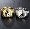 Anel Aberto Unissex Venda Quente Transfronteiriça Estilo Étnico Estilo Chinês Retrô Pingando Óleo Taoísta Tai Chi Yin Yang Bagua